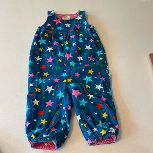 Frugi Blue Corduroy Multi-color Stars Overalls